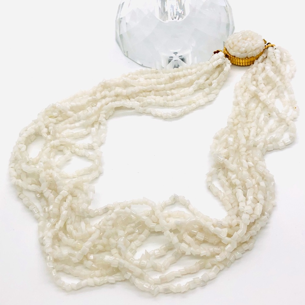 RARE Vintage Estate Italian Deco White Necklace
